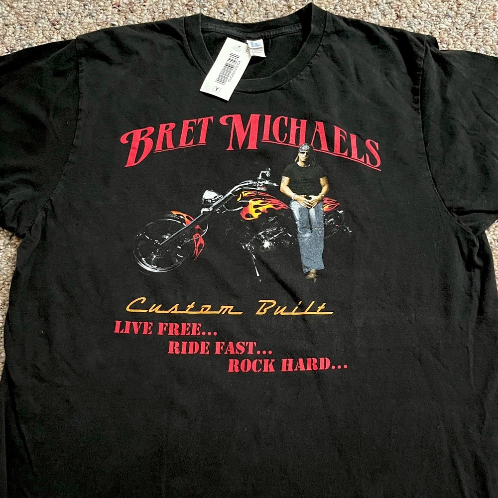 🎸 '14 Bret Michaels Solo Poison Band Roses & Thorns Deadstock NWT Throwback Tee